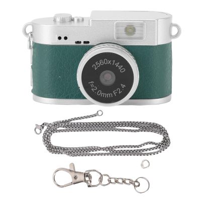 Bewinner 2K HD Mini Keychain Camera, Retro Compact Portable Video Recorder Camera with 0.96 Inch Color Screen, Tiny Vintage Keychain Vlog Cameras for Travel Study Recording (Green)