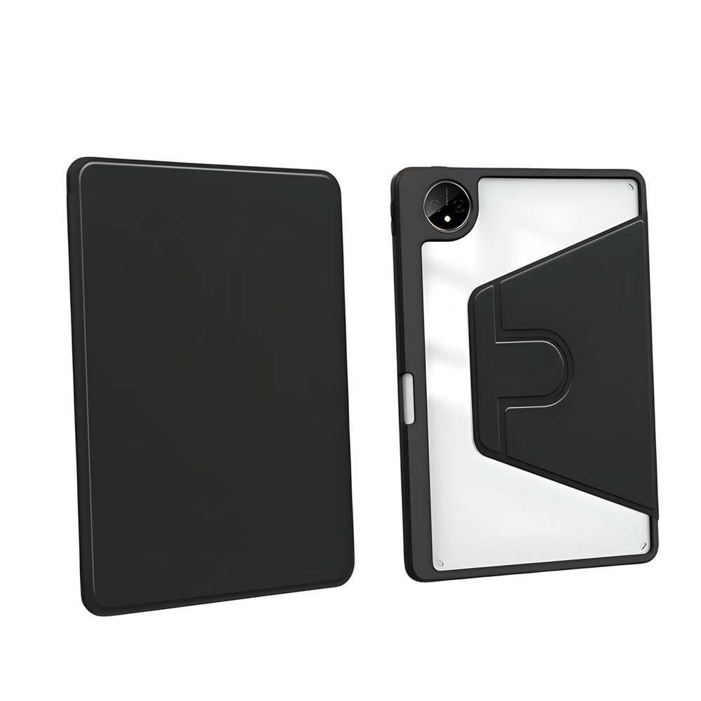 360 Rotating Tablet Cover with Stylus Holder Compatible with Huawei MatePad Pro 13.2'' 2023 2025 Models Transparent Back Panel(Black)