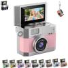 Thumb-Sized Flip Screen Mini Camera, Flip-Screen CCD Portable Mini Digital Camera, with 180 Flip Screen, LED High Brightness Fill Light, Tiny Vlog Cam for Beginners (Pink) view 1