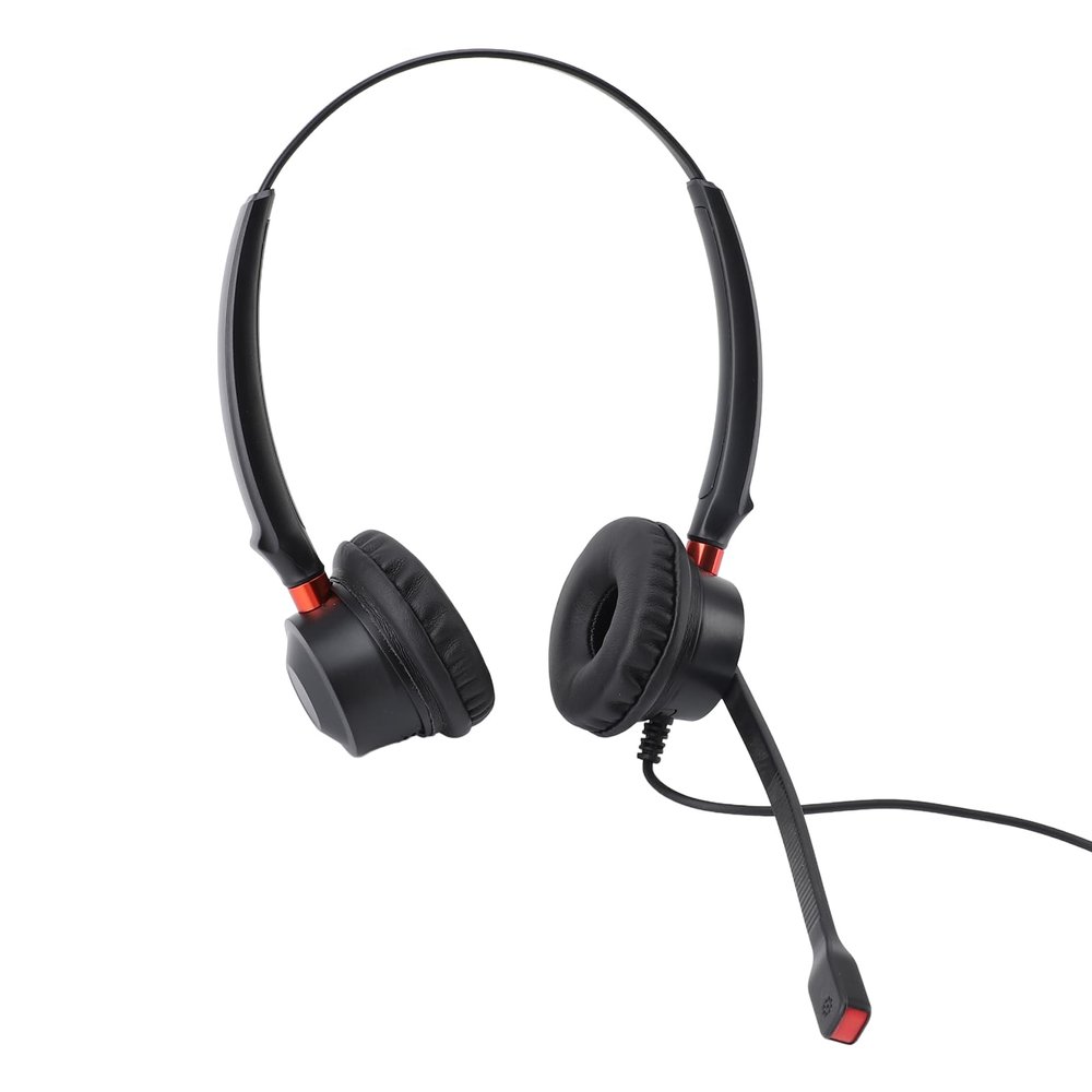 SUNGOOYUE Binaural Noise Canceling Telephone Headset, Easy to Use for Home Office Teleconferencing - USB to USB C 3.5mm Black for PC, Laptop, Tablet