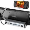 6-in-1 Docking Station,Steam Deck Dock for OLED/ROG Ally/Legion Go/MSI Claw,4K@60Hz USB C Hub with HDMI 2.0, 1000Mbps Gigabit Ethernet, 3 USB-A 3.0 and 100W Full Speed Charging (Sliver) view 1