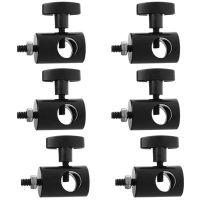 6 Pack 5/8 Inch to 1/4 Inch Adapter, 16mm Female to 17mm Thread Converter for Light Stand Mounting Hardware, Black