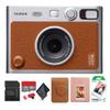 FUJIFILM INSTAX MINI EVO Hybrid Instant Camera (Brown) Bundle with 20 Instant Film Sheets + 32GB Memory Card + Carrying Case + Photo Album 64 Pockets + Microfiber Cleaning Cloth view 1