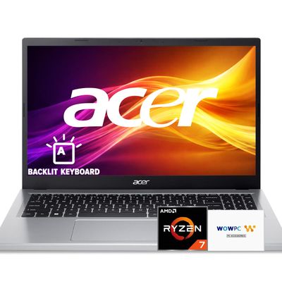 Acer Aspire 3 Premium Laptop with Backlit Keyboard | AMD Ryzen 7 7730U (Beats Intel i7-1355U) | 15.6" FHD Display | 16GB RAM | 512GB SSD | Wi-Fi 6 | Windows 11 | WOWPC USB | no Mouse