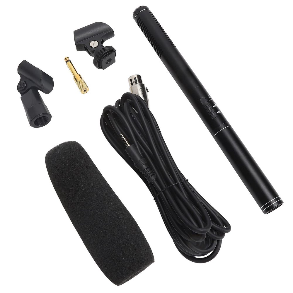 CHICIRIS Mini Black HighSensitivity Interview Recording Microphone for Camera Directional Mic for LargeScale Meetings, Film Production Portable Capacitance Mic for Outdoor Celebrations, Speeches