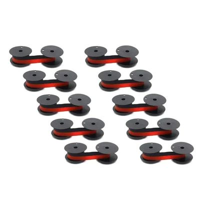 ForgeCore Compatible with 1024 EP102 Typewriter Carbon Ribbon Black Red Cash Register Till Calculator Ink Cartridge Spool Ribbon(GR24 Black Red 10pcs)