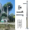 ERRULAN Security Camera Pole Mount Outdoor, Universal Surveillance Camera Post Stand Stainless Steel, CCTV Security Surveillance Pole for School/Parking Lot/Mall(Height 4m/157.4in/13.1ft)