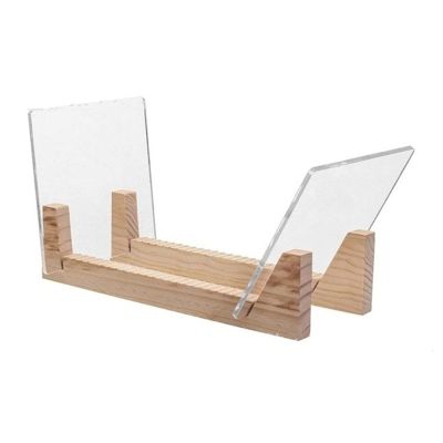 CD Record Storage Rack Vinyl Record Storage Holder, Large Capacity Display Stand with Clear Acrylic Ends Modern Solid Wooden LP Album Deskop Rack Record Stand, jinyi2016SHOP-1998/414(B)