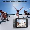 AKASO Brave 7 LE 4K30FPS 20MP WiFi Action Camera with Touch Screen EIS 2.0 Zoom Remote Control 131Feet Waterproof Underwater Camera Dual Color Screens Support External Microphone Vlog Camera view 2