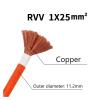 HUIZHUGS Wire and Cable RVV Double Sheathed Copper Cable Welding Machine Wire Single Core7 5 3 2 1/0 2/0 3/0AWG Welding Cable Wire 16mm2 Oil Resistant Wire and Cable(3AWG 25mm2) view 2