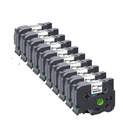 10PK 24mm 251 Tapes Compatible with Black On White for 251 Works with PT Label Printer