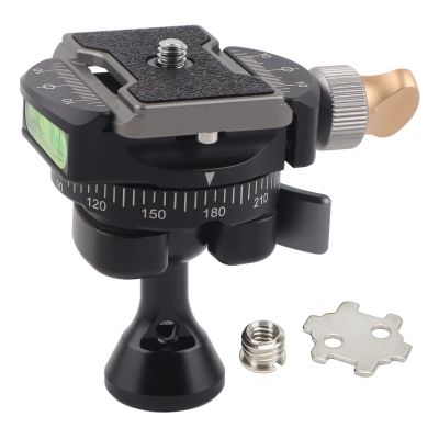 Panoramic Inverted Ball Head, Large Bearing Capacity Aluminum Alloy, Lightweight 201g - Rotatable 360 Degree, Precise Gradienter, Compatible with SLR and Mobile Phones