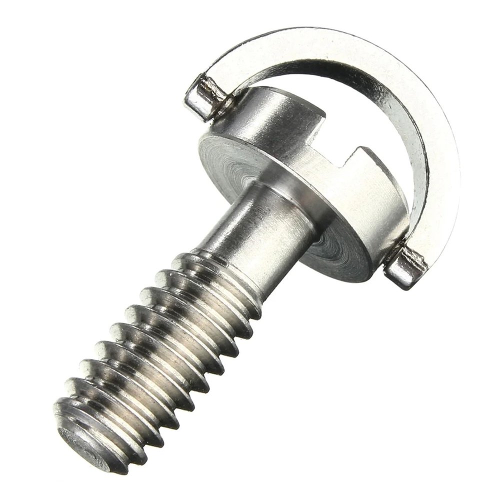 Quick Release Plate Mounting Screws Long 1/4" D-Ring Screw Stainless Steel for Camera Tripod Quick Release Plate Silver