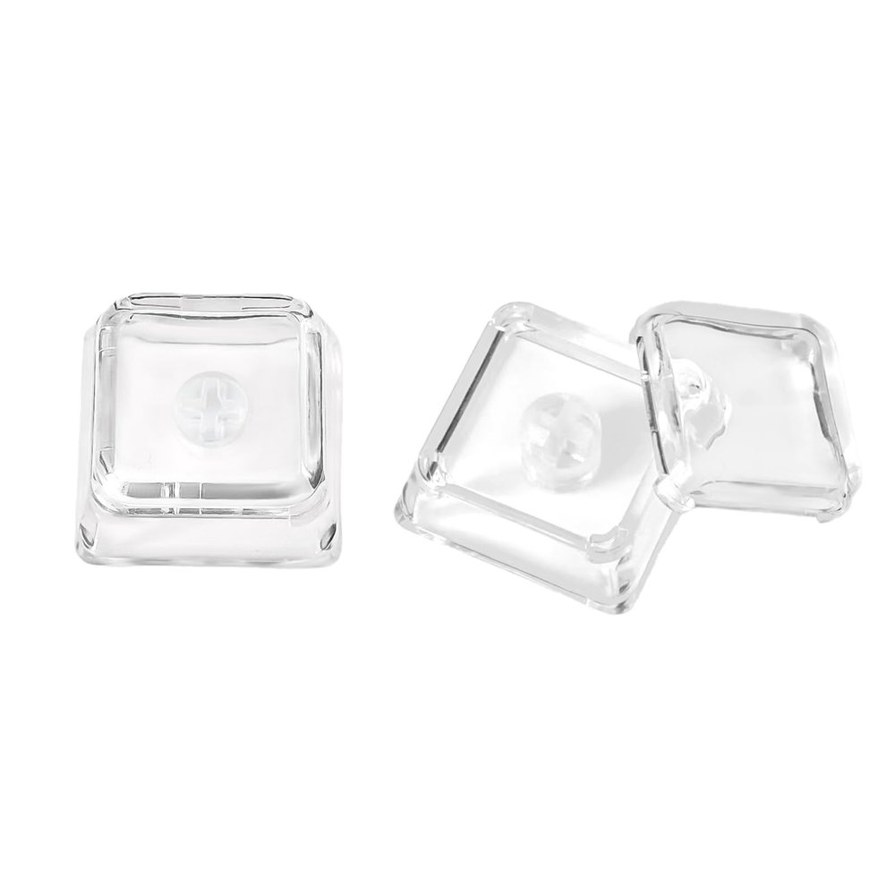 100Pcs Double-Layer Crystal Transparent Keycaps, Custom Blank Cover Cap for DIY Removable Stickers or Scraps of Paper, XDA Profile Backlit Keycap for Cherry MX Switches Mechanical Keyboard (100)