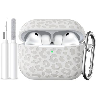 DGege Leopard Engraved Compatible for AirPods Pro 3 Case Cover(2025),Soft Silicone Compatible with Apple AirPods Pro 3 Case for Women,Cute Air Podspro3 Case with Keychain &Cleaning Kit