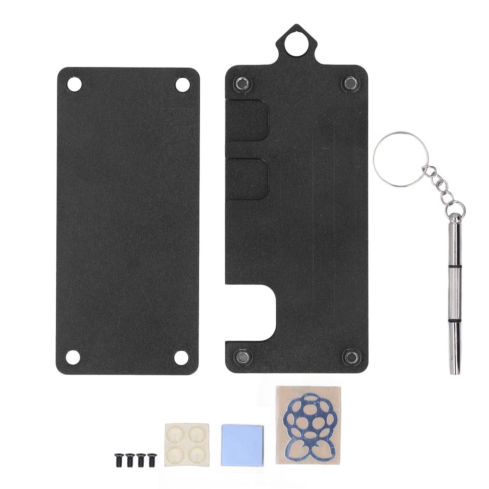 Aluminum Alloy Protective Case for Raspberry W, Black Enclosure with Heat Dissipation - Lightweight Design, Multiple Port Access, Durable Protection for Electronics