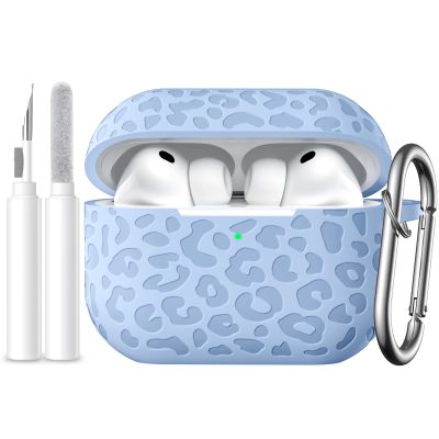 DGege Leopard Engraved Compatible for AirPods Pro 3 Case Cover(2025),Soft Silicone Compatible with Apple AirPods Pro 3 Case for Women,Cute Air Podspro3 Case with Keychain &Cleaning Kit