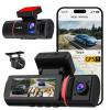 3 Channel Dash Cam Front and Rear Inside, 4K+720P+720P Dashcam, 5GHz WiFi GPS Dash Camera for Cars with 64GB Card, 24H Parking Monitor, Super Night Vision, Loop Recording, G-Sensor, WDR for Car Camera view 1