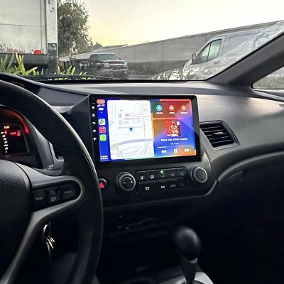 4+64GB 10" Car Radio for Honda Civic 2006 2007 2008 2009 2010 2011 with Wireless Carplay Android Auto GPS Navigation Bluetooth FM WiFi SWC - Android 15