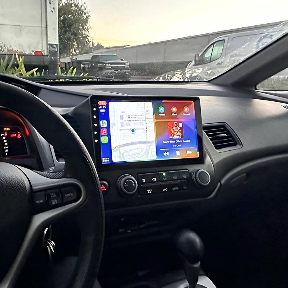 4+64GB 10" Car Radio for Honda Civic 2006 2007 2008 2009 2010 2011 with Wireless Carplay Android Auto GPS Navigation Bluetooth FM WiFi SWC - Android 15