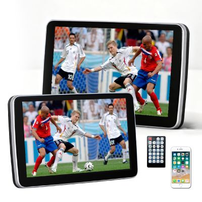 10.1"/11.6" Dual Car Headrest DVD Player with 7-Color Ambient Light & Android Touchscreen, Supports Phone Mirroring, TF Card and All Region DVD Playback 11.6in