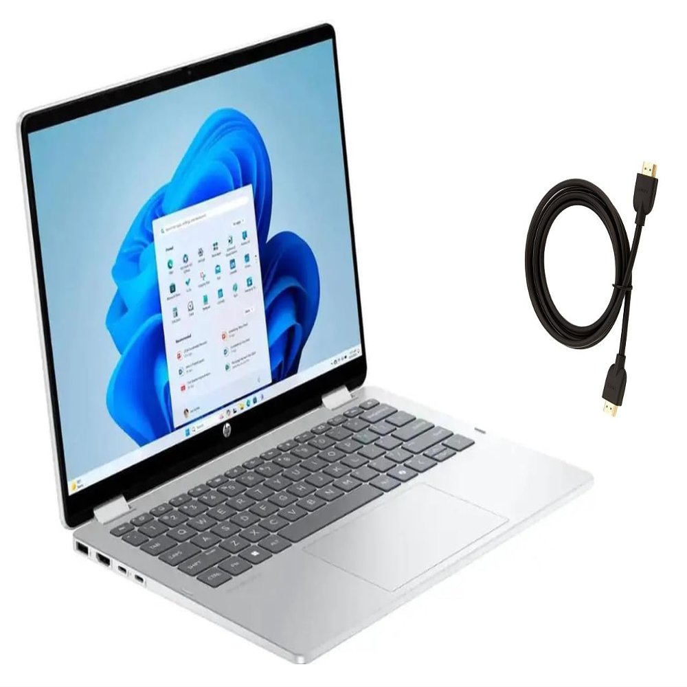 HP OmniBook 5 Flip 2-in-1 14" FHD+ Touch Screen Laptop |Intel Core 7 150U|Intel Graphics| Copilot |Backlit| Silver | 16GB RAM DDR5 | 2TB SSD |Windows 11 Home |Bundle with HDMI Cable