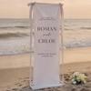 Custom Wedding Welcome Sign Banner, Personalized Wedding Backdrop With Names And Date, Rustic Elegant Linen Decoration For Ceremony, Reception, Outdoor, Beach, Garden, Photo Backdrop view 4