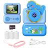Kids Instant Print Camera, 2.4" HD Screen Instant Camera, Dual 3MP Kids Camera, 1080P Video, MP3 & Games, Includes Printing Paper & Lanyard, Gift for Boys & Girls (Blue-Black and White Printing) view 1