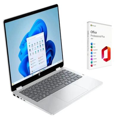 HP OmniBook 5 Flip 2-in-1 14" FHD+ Touch Screen Laptop |Intel Core 7 150U|Intel Graphics| Copilot |Backlit| Silver | 16GB RAM DDR5 | 512GB SSD |Windows 11 Pro |Bundle with Office 2021