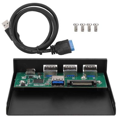 3 Port USB3.0 1 Port USB3.1 Type C Expansion Card Panel, PC Front Panel USB Card, Alloy Media Dashboard with High Speed Data Transfer, Internal Card Reader for Desktop Computer,