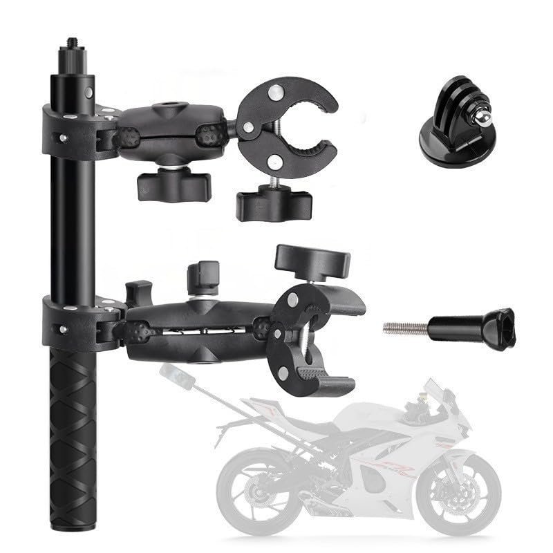 NKCKCX Motorcycle Bike Clamp Mount and Selfie Stick for Yamaha MT-03 20202024, Clamp Camera Mount with 360 Ballhead for Bike/Bicycle/Motorcycle Handlebar Pole