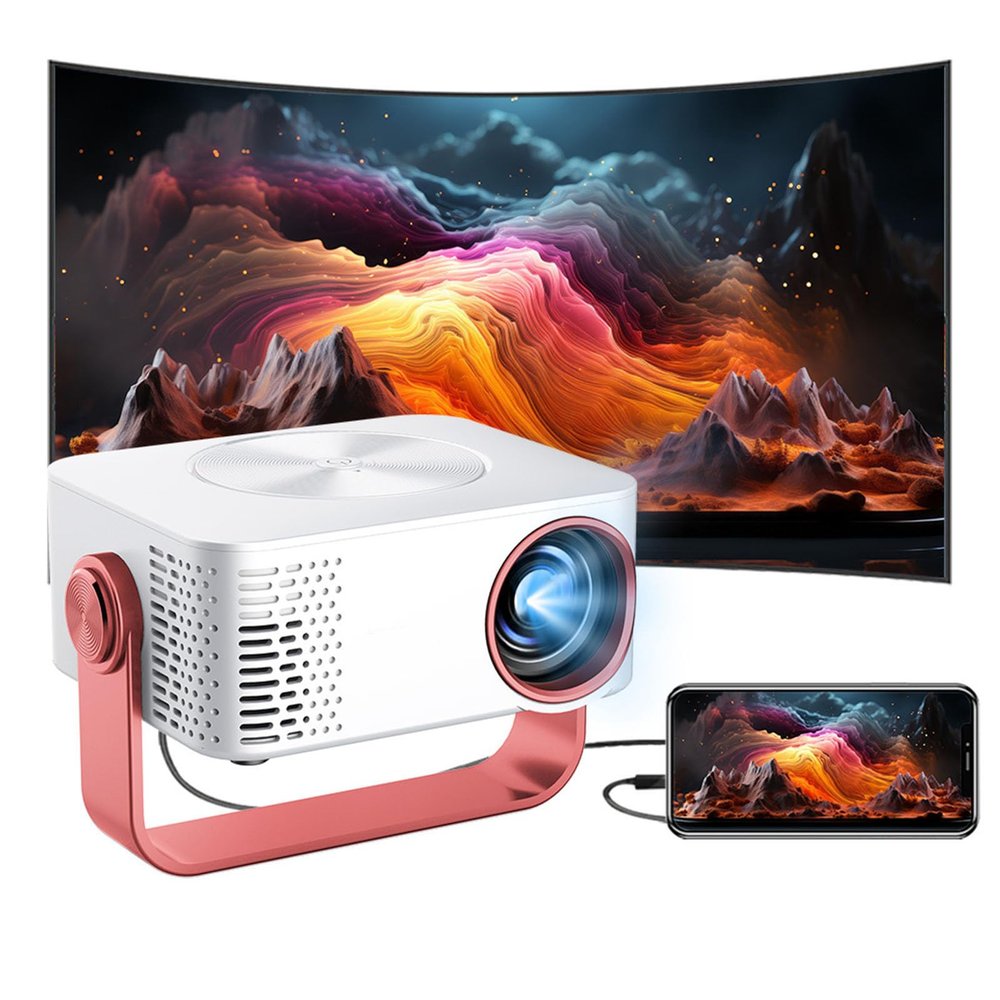Zopsc 1080P Mini Projector with WiFi, Portable Movie Projector with 360 Deg Rotation 150ANSI Auto Correction, for TV Stick Laptop PC (EU Plug)