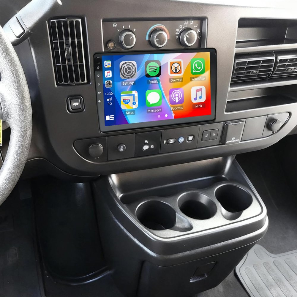 10.1 Inch Android 14 Car Radio Stereo Upgrade for GMC Savana 2008-2024 Radio Replacement Touch Screen GPS Navi Head Unit w/Wireless Carplay & Android Auto Double Din Bluetooth WiFi Backup Camera