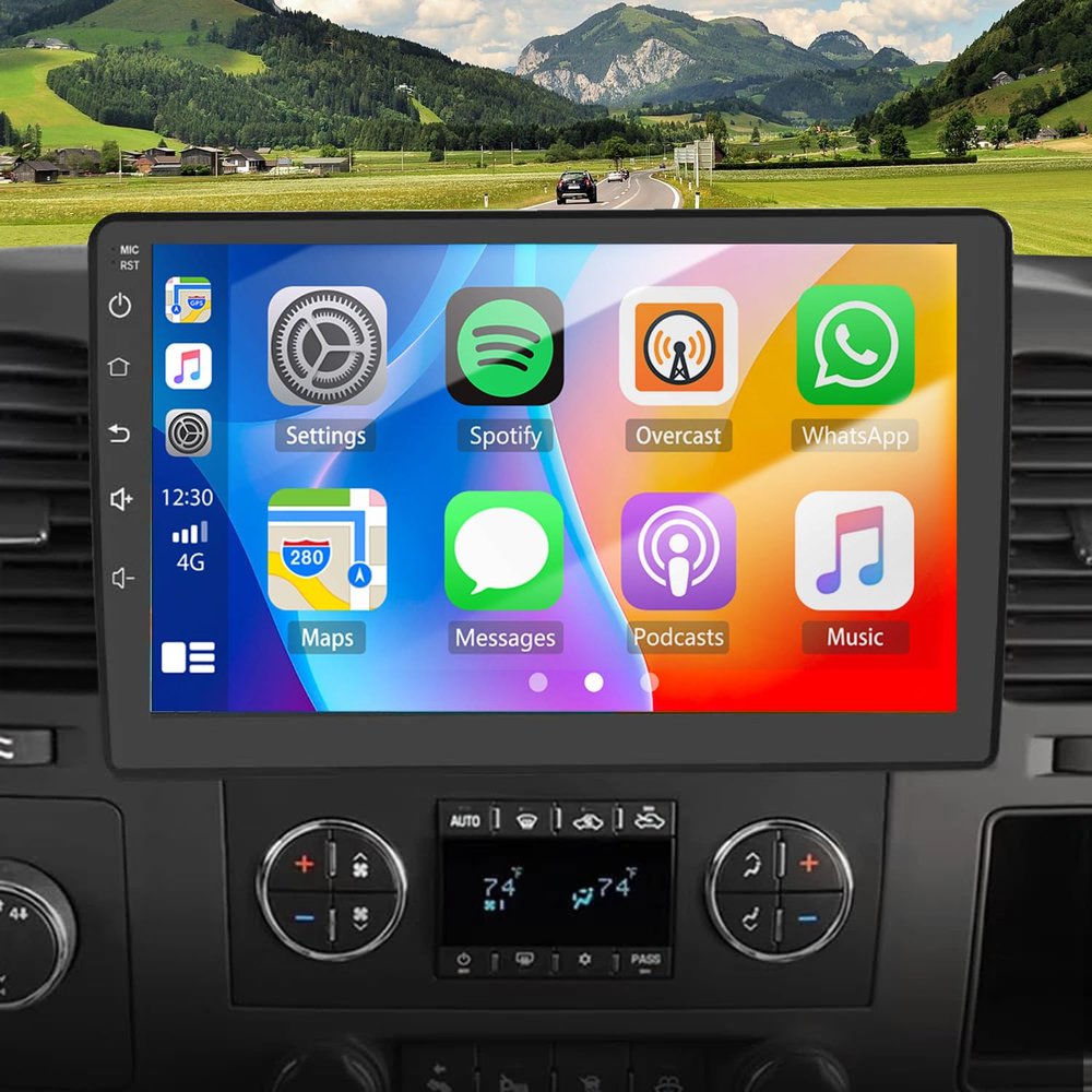 10.1 Inch Android 14 Car Radio Stereo Upgrade for GMC Sierra/Yukon 2007-2014 Radio Replacement Touch Screen GPS Navi Head Unit w/Wireless Carplay & Android Auto Double Din Bluetooth WiFi Backup Camera