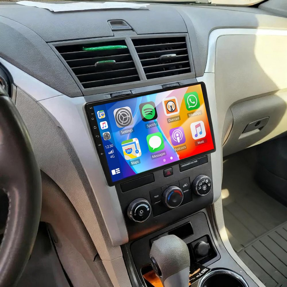 10.1 Inch Android 14 Car Radio Stereo Upgrade for Chevy Traverse 2009-2012 Radio Replacement Touch Screen GPS Navi Head Unit w/Wireless Carplay Android Auto Double Din Bluetooth WiFi Backup Camera