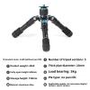 Compatible for DSLR Camera, Miniature Desktop Tripod Stand, 3-Leg Bracket for Photography & Video(MS08-C) view 2