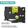 NineLeaf 2 Pack 12mm Label Tape Compatible for Brother P-Touch TZe-FX631 12mm 0.47'' Flexible-ID Laminated Yellow TZ-FX631 1/2'' Black on Yellow TZe TZ Tape for Ptouch Label Maker PT-D200 D210 D220 view 2