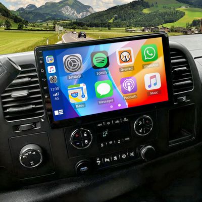10.1 Inch Android 14 Car Radio Stereo Upgrade for 2007-2014 Chevy Silverado 1500 Radio Replacement Touch Screen GPS Navi Head Unit w/Wireless Carplay & Android Auto Double Din Bluetooth Backup Camera