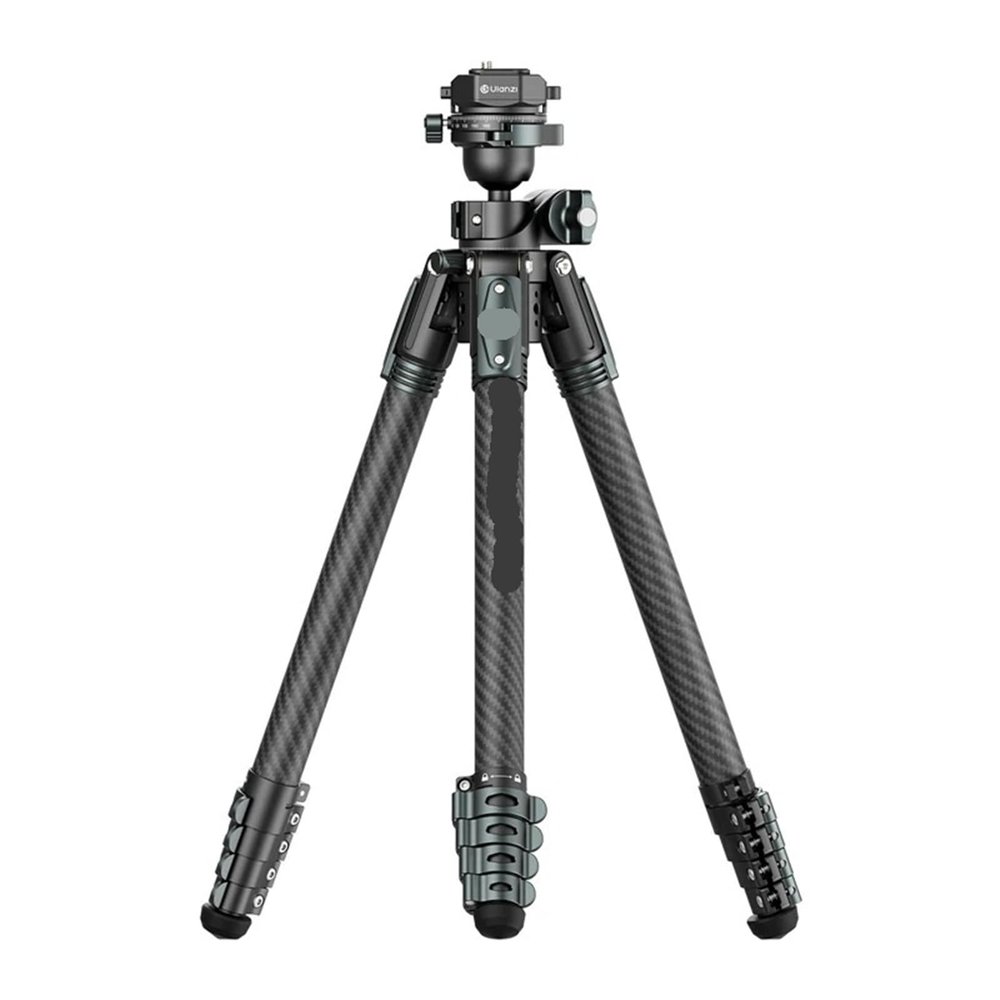 Compatible for Camera, Carbon Fiber Travel Tripod with Dual-Section Center Column for Low-Angle & Overhead Shots