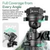 Compatible for Camera, Carbon Fiber Travel Tripod with Dual-Section Center Column for Low-Angle & Overhead Shots view 2
