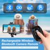 PXYCXJH New Bluetooth Camera Remote Shutter for iPhone and Android Smartphones,Rechargeable Wireless Phone Remote Control with Selfie Button, Charging Cable Included (Pink) view 2