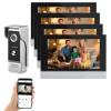 Wired Apartment Video Intercom System Tuya WiFi 7 Inch Touch Screen 1080P Doorbell Camera Intelligent Tuya APP Intercom Kit with Motion Detection,Anti-tamper Alarm for Home (1 doorbell + 4 monitor) view 1