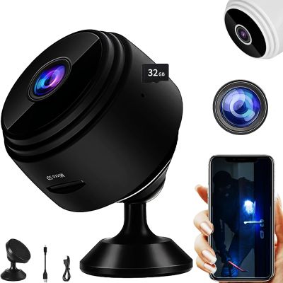 HIDRUO Watcheye Magnetic Mini Security Camera, with Wide-Angle Lens & Smart Alarm, App Remote with Night Vision (32GB, 1)