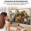 DJiEX 32 Inch 4K Computer Monitor, UHD 3840 * 2160P Ultra-Clear Screen, 60HZ, 3500:1 Contrast Ratio, 100% sRGB, FreeSync, Eyecare, IPS Panel, Compatible with Wall mounting, Ideal for Business, Office view 3