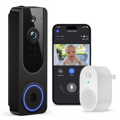 Hubposh Video Doorbell Camera with Receiver, Wireless 1080P Baby Monitor
