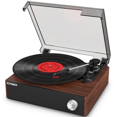 Bluetooth Vinyl Record Player with Speakers, Hi-Fi Belt-Drive Turntable for Vintage Music Lovers, 3-Speed Retro Record Player with Auto-Stop, Stable Tonearm & Premium Sound  Ideal Home Audio & Gifts
