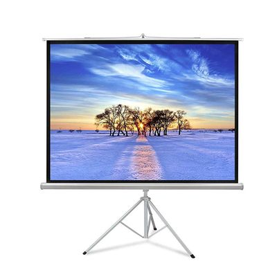60-100 Inch 16:9 Portable Indoor Outdoor Projector Screen Matte White Fabric Fiber with Pull Up Foldable Stand Tripod(60 inch)
