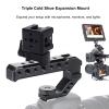 Yunseity Triple Cold Shoe Extender, Camera Mount with 3 Cold Shoe Mounts, 1/4 Thread, Aluminum Alloy Construction, 4 Screw Holes, 78g, for LED Lights, Microphones, Filmmaking view 2