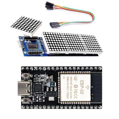 6-Pack ESP32-DevKitC-32 Development Board & 2-Pack MAX7219 Dot Matrix Module Bundle