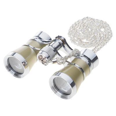 Women Girls Vintage Metal Operas Glasses with Chain Portable Small Binocular Theater Metal with Chain